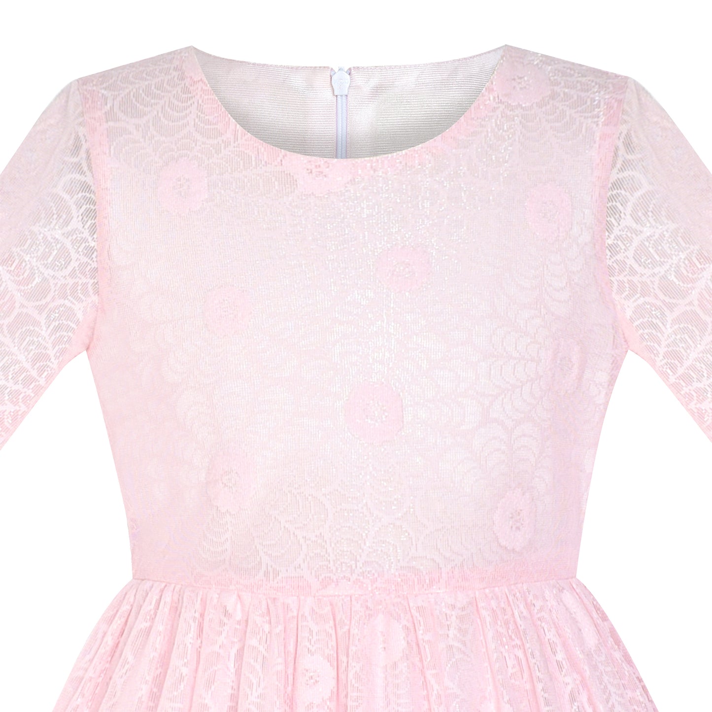 Girls Dress Lace Floral Hi-low Off Shoulder Pageant Bridesmaid Size 4-12 Years