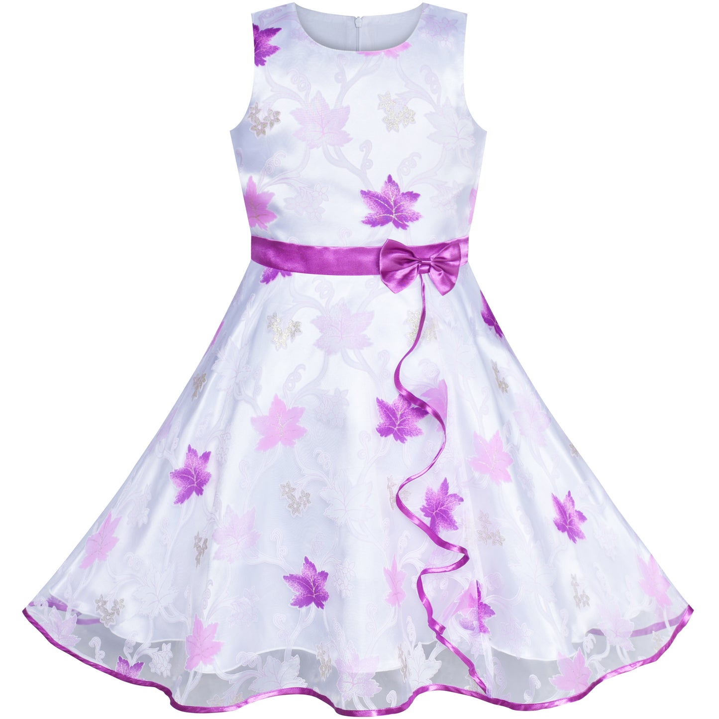 3 Layers Girls Dress flower Wave Pageant Bridesmaid Size 4-12 Years