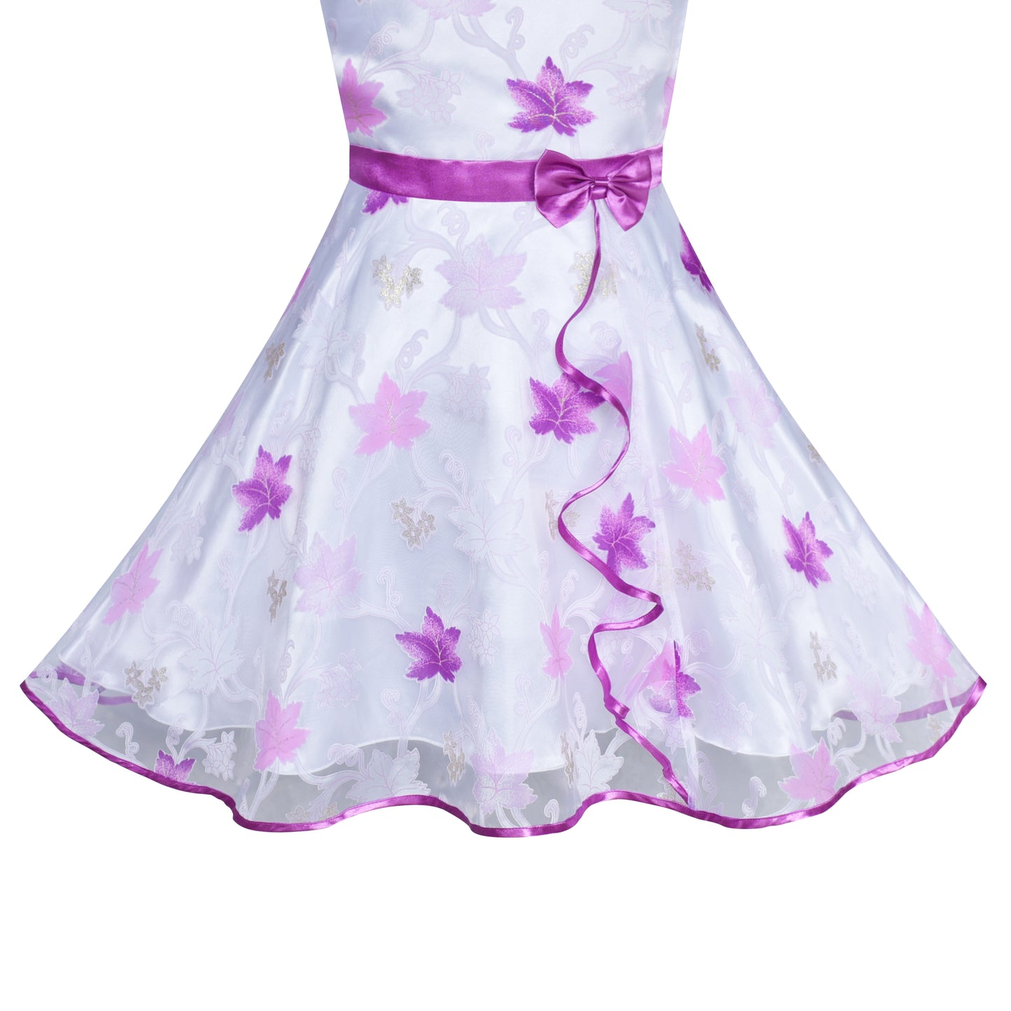 3 Layers Girls Dress flower Wave Pageant Bridesmaid Size 4-12 Years