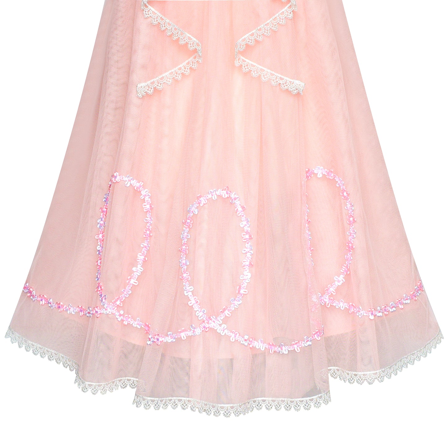 Girls Dress Sleeveless Halter Flower Multi Layer Chiffon Size 3-14 Years