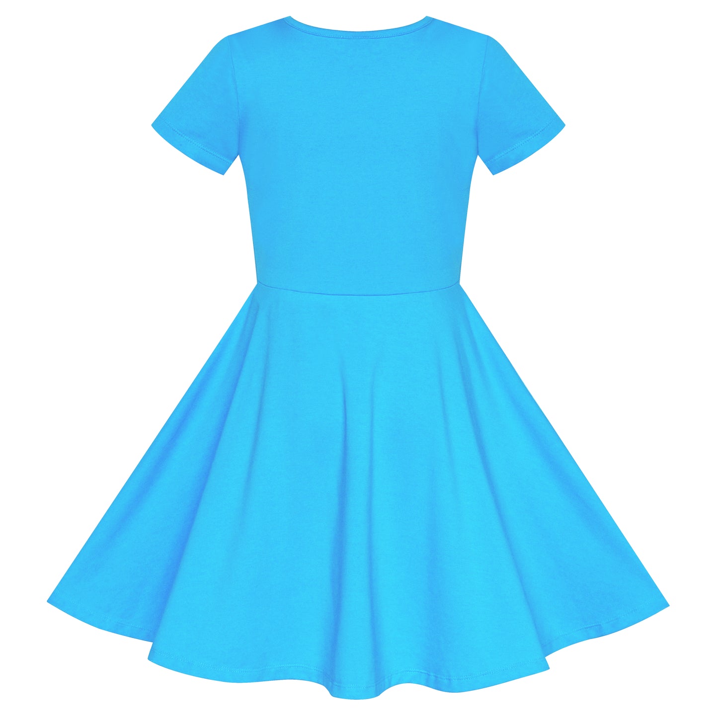 Girls Dress Cotton Unicorn Sequin Short Sleeve Casual Size 3-12 Years