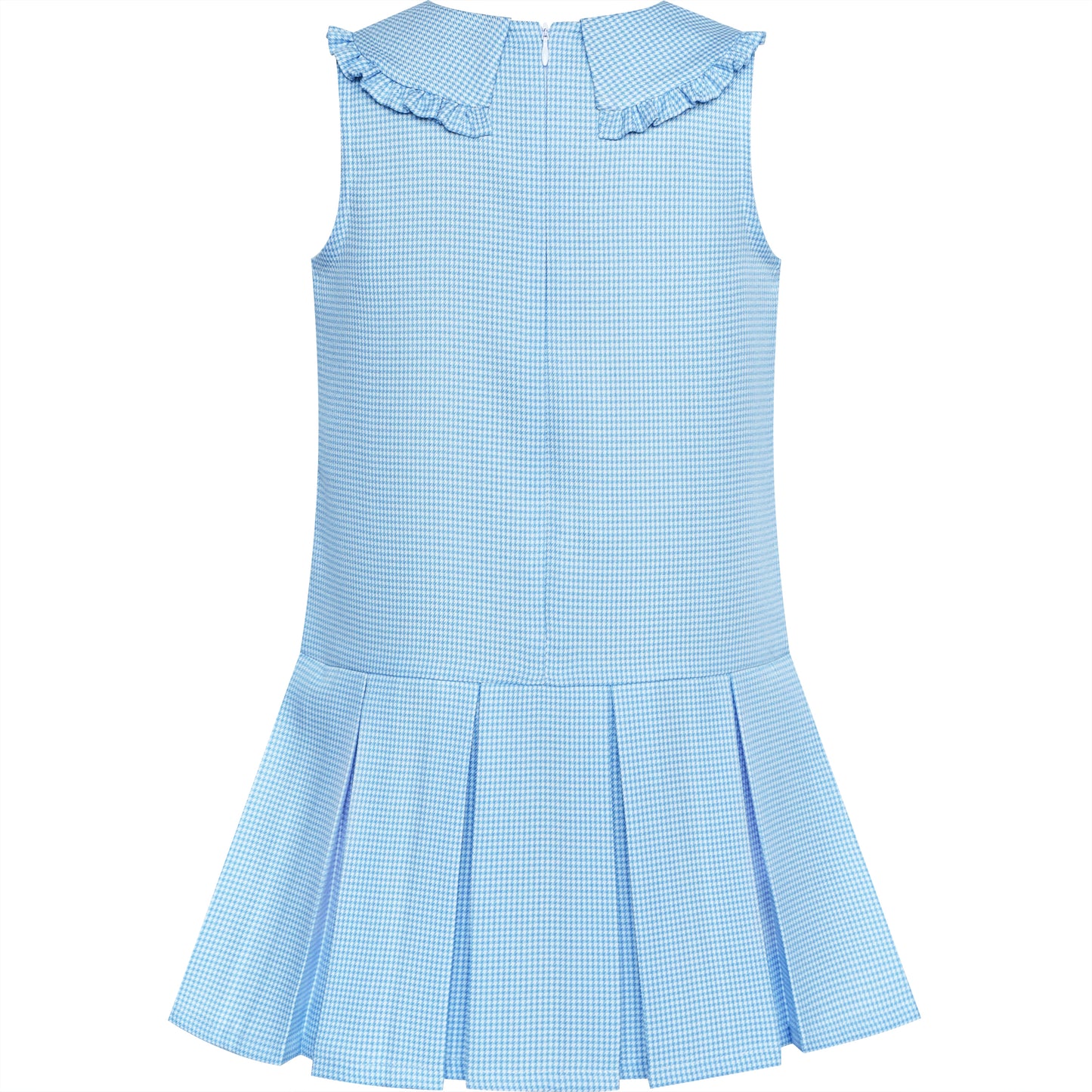 Sunny Fashion Girls Pink Plaid A-Line Dress with Bow Tie Collar