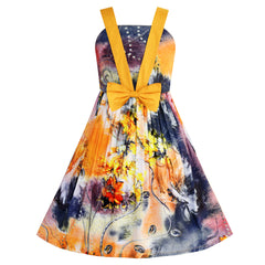 Girls Dress Tank Smocked Dress Cat Leopard Size 2-14 Years