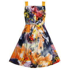 Girls Dress Tank Smocked Dress Cat Leopard Size 2-14 Years