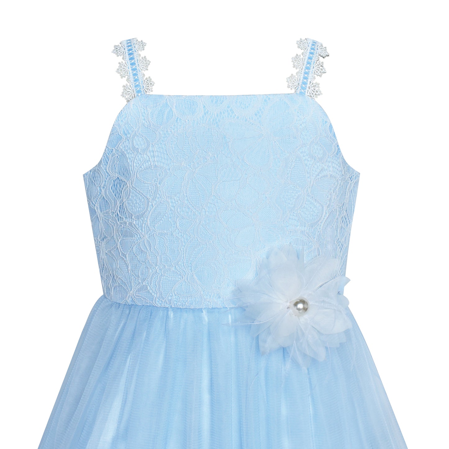 Flower Girl Dress Lace Hi-low Skirt Wedding Pageant Size 6-14 Years