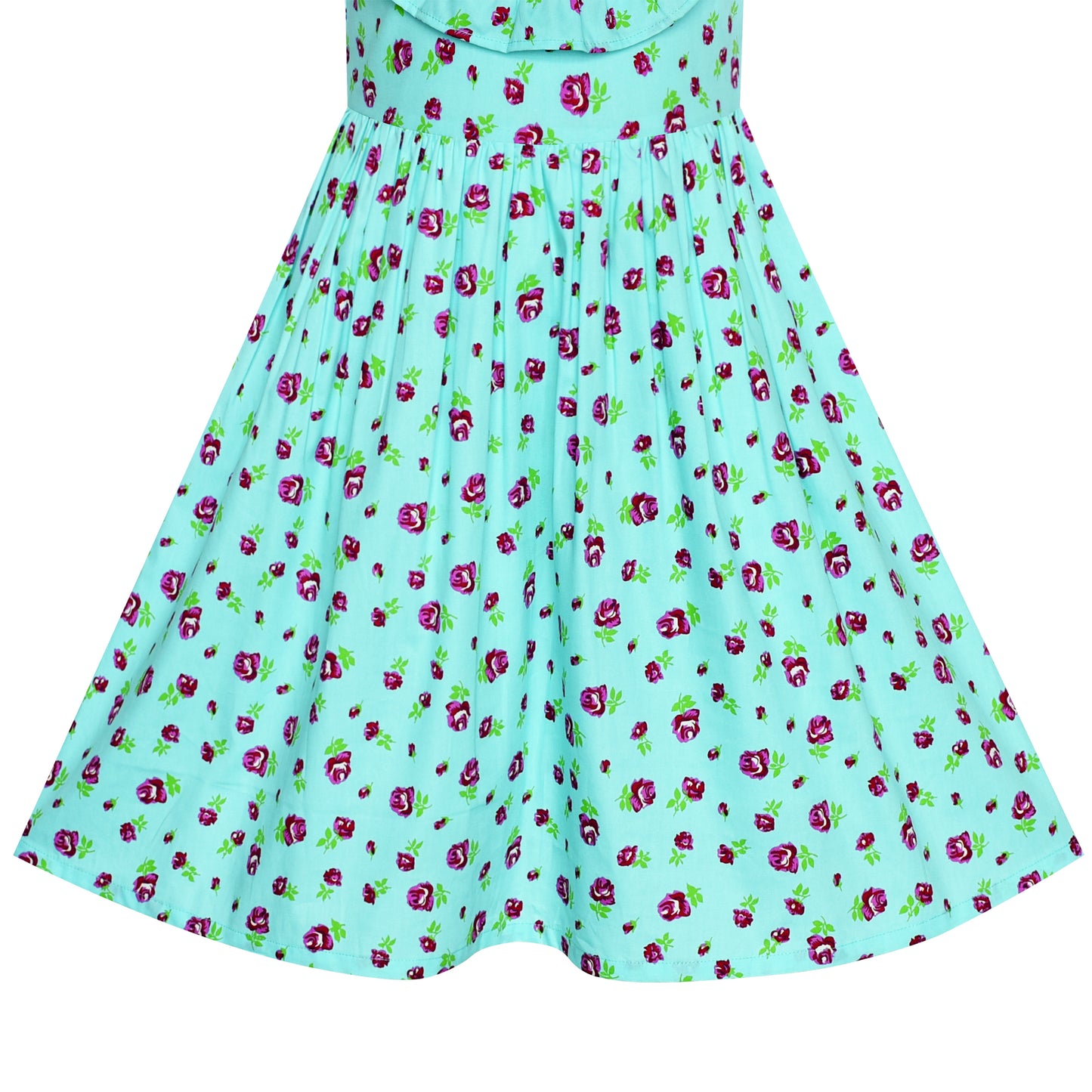 Sunny Fashion Girls Strawberry Ruffle Collar Cotton Dress