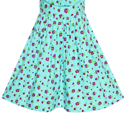 Sunny Fashion Girls Strawberry Ruffle Collar Cotton Dress