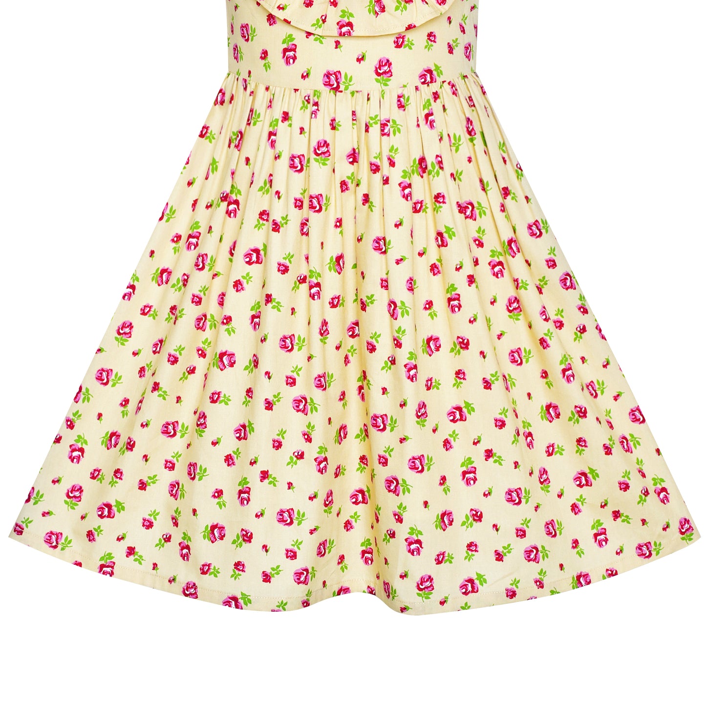 Sunny Fashion Girls Strawberry Ruffle Collar Cotton Dress