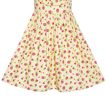 Sunny Fashion Girls Strawberry Ruffle Collar Cotton Dress