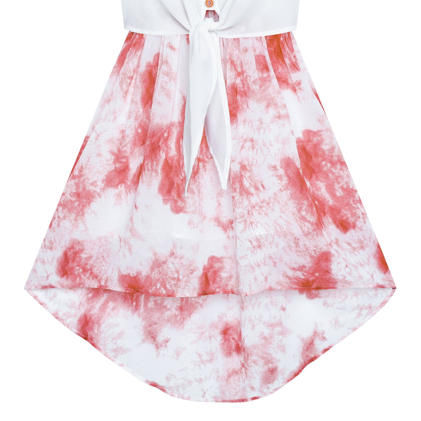 Girls Dress Chiffon Floral High-Low Tie Waist Party Princess Size 7-14 Years