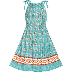 Girls Dress Tank Smocked Dress Cat Leopard Size 2-14 Years