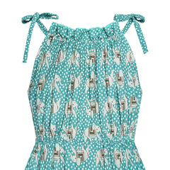 Girls Dress Tank Smocked Dress Cat Leopard Size 2-14 Years