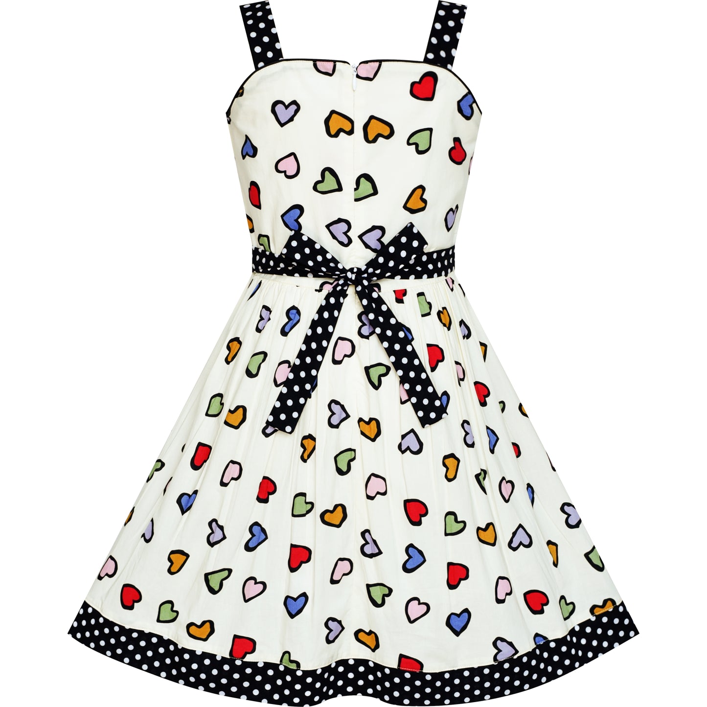 Girls Dress Heart Print Size 4-12 Years Christmas