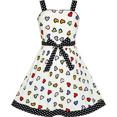 Girls Dress Heart Print Size 4-12 Years Christmas