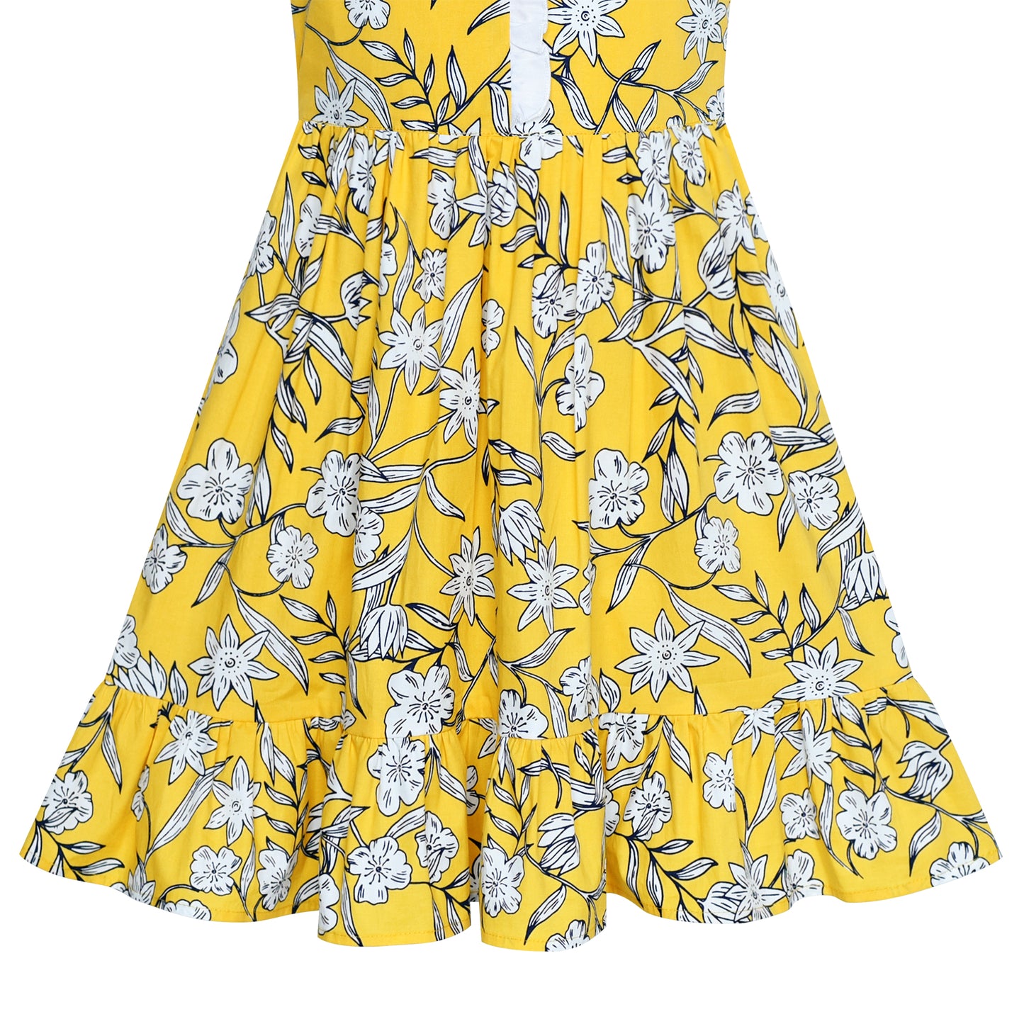 Girls Dress Water Ripple Flower Tank Vintage Dress Size 4-12 Years