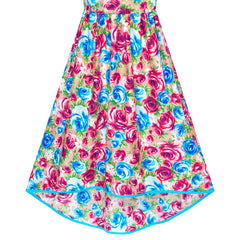 Girls Dress Chiffon Leopard Print Cold Shoulder Maxi Dress Size 5-14 Years