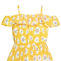 Girls Dress Flower Asymmetrical Hem Skirt Tank Dress Size 6-14 Years