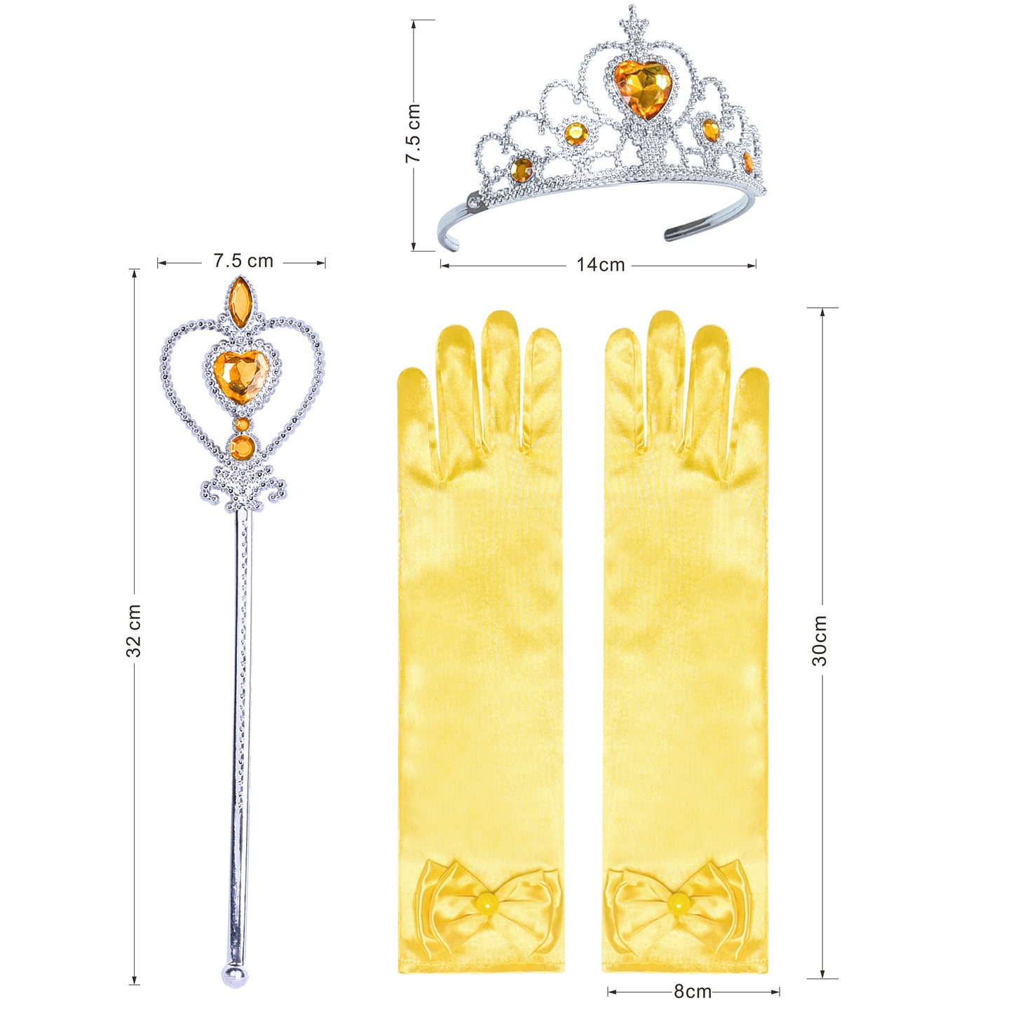 Girls Dress Hi-low Magic Wand Princess Crown Dress Up Costume Size 4-14 Years