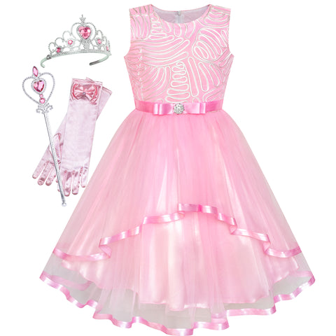 Girls Dress Tulle Unicorn Headband Party Size 3-14 Years