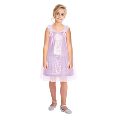 Girls Dress Shiny Glitter Sequin Color Block Sleeveless Size 4-10 Years