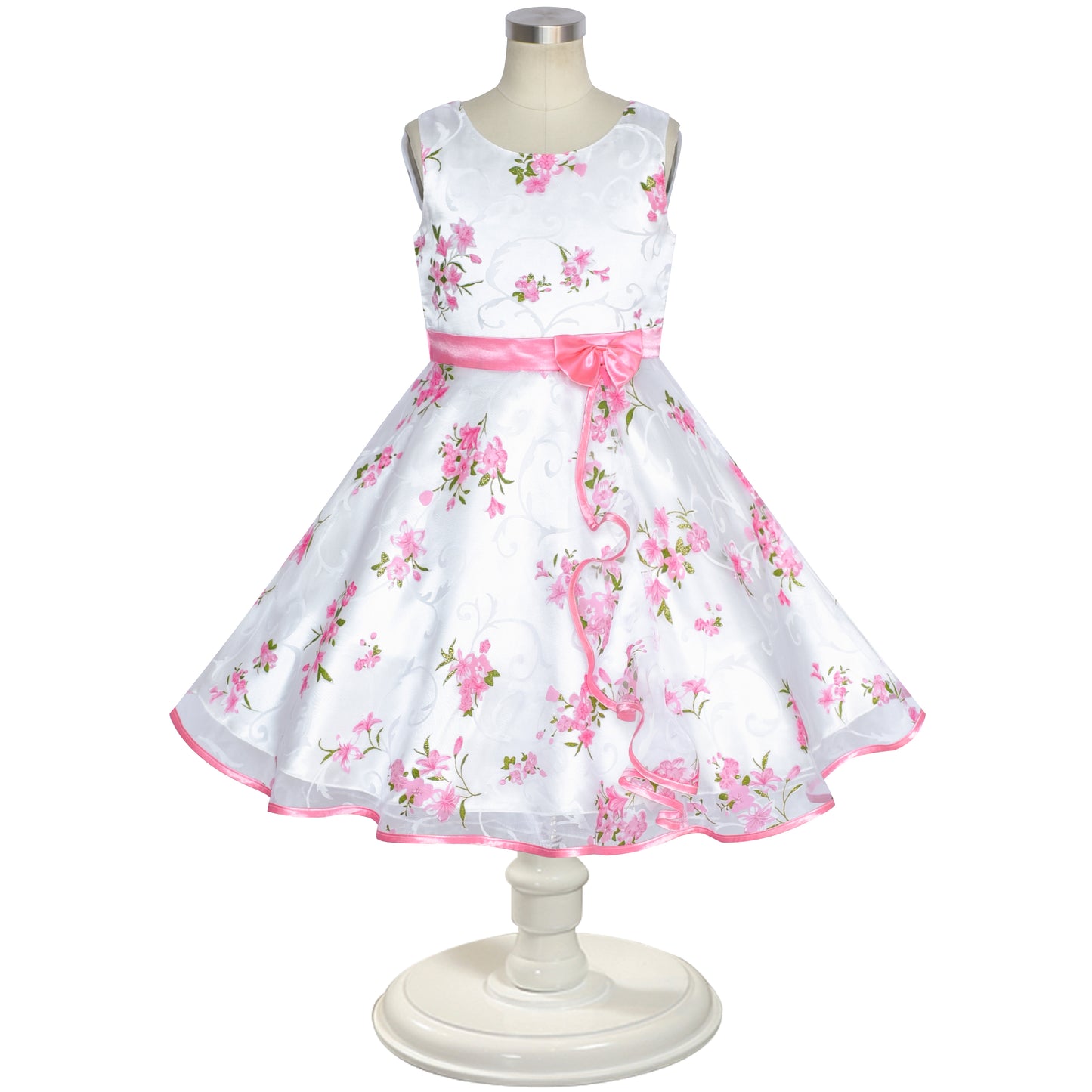 3 Layers Girls Dress flower Wave Pageant Bridesmaid Size 4-12 Years