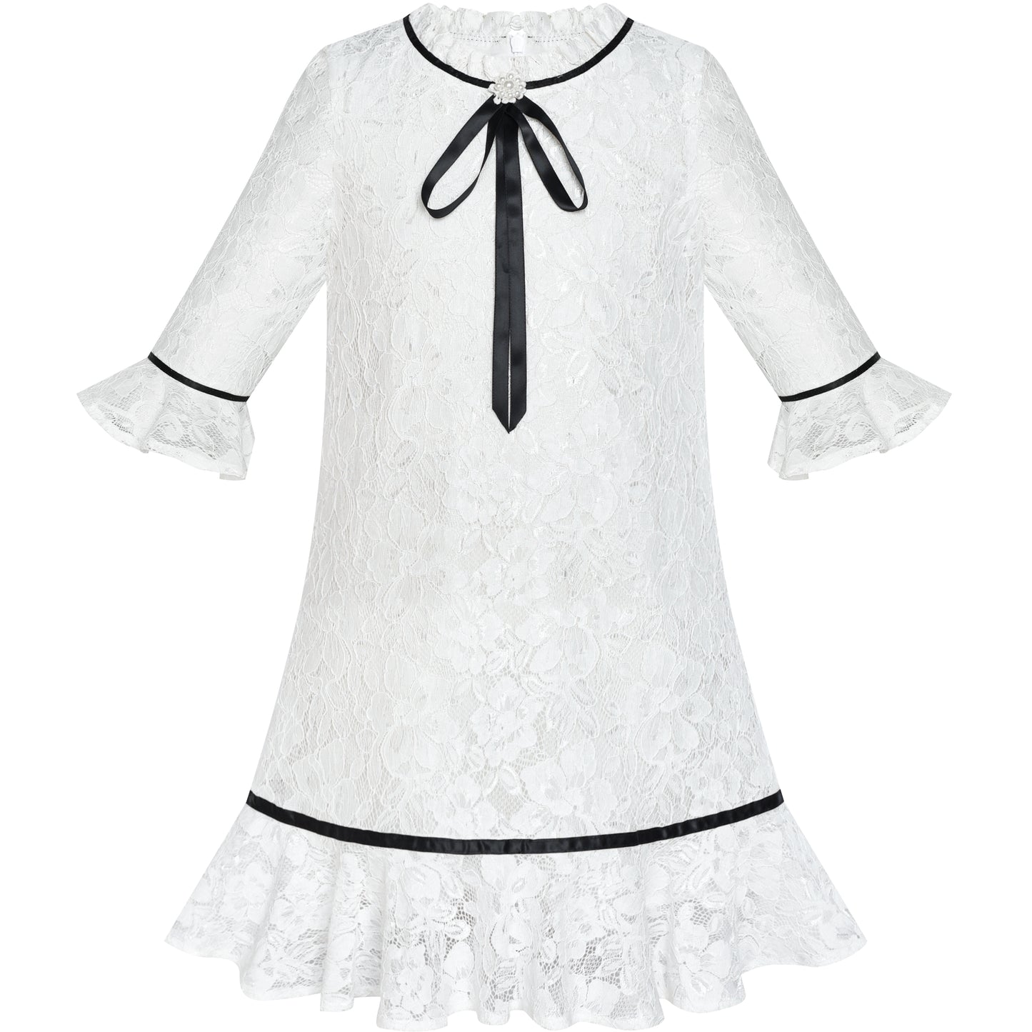 Girls Dress Lace Floral Hi-low Off Shoulder Pageant Bridesmaid Size 4-12 Years