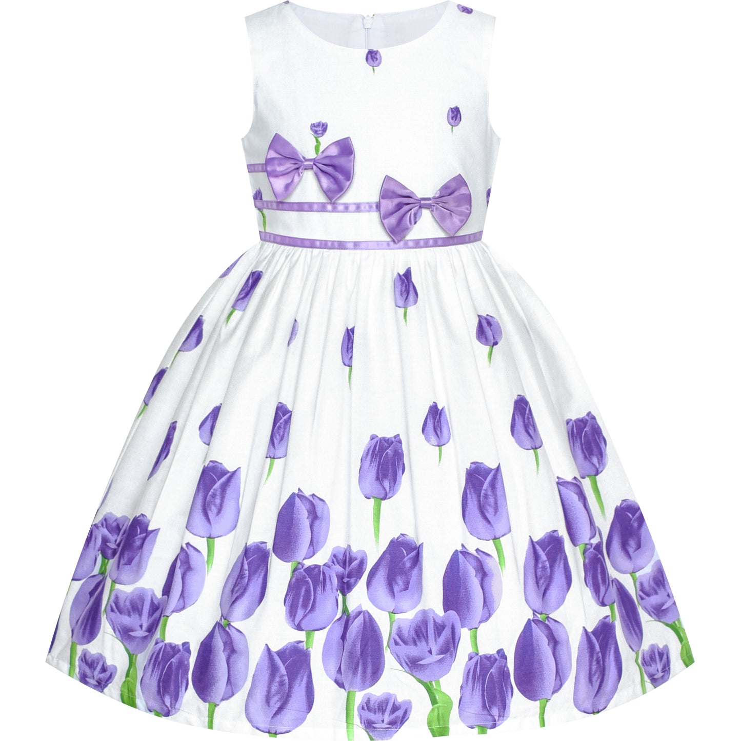 Sunny Fashion Girls Elegant Bow A-Line Dress