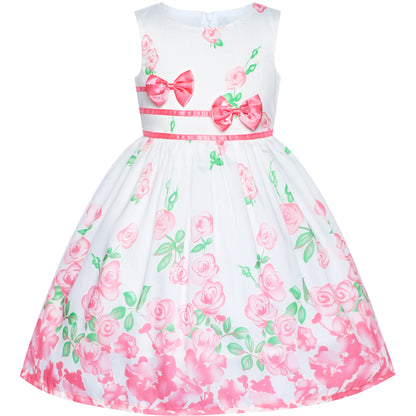 Sunny Fashion Girls Elegant Bow A-Line Dress