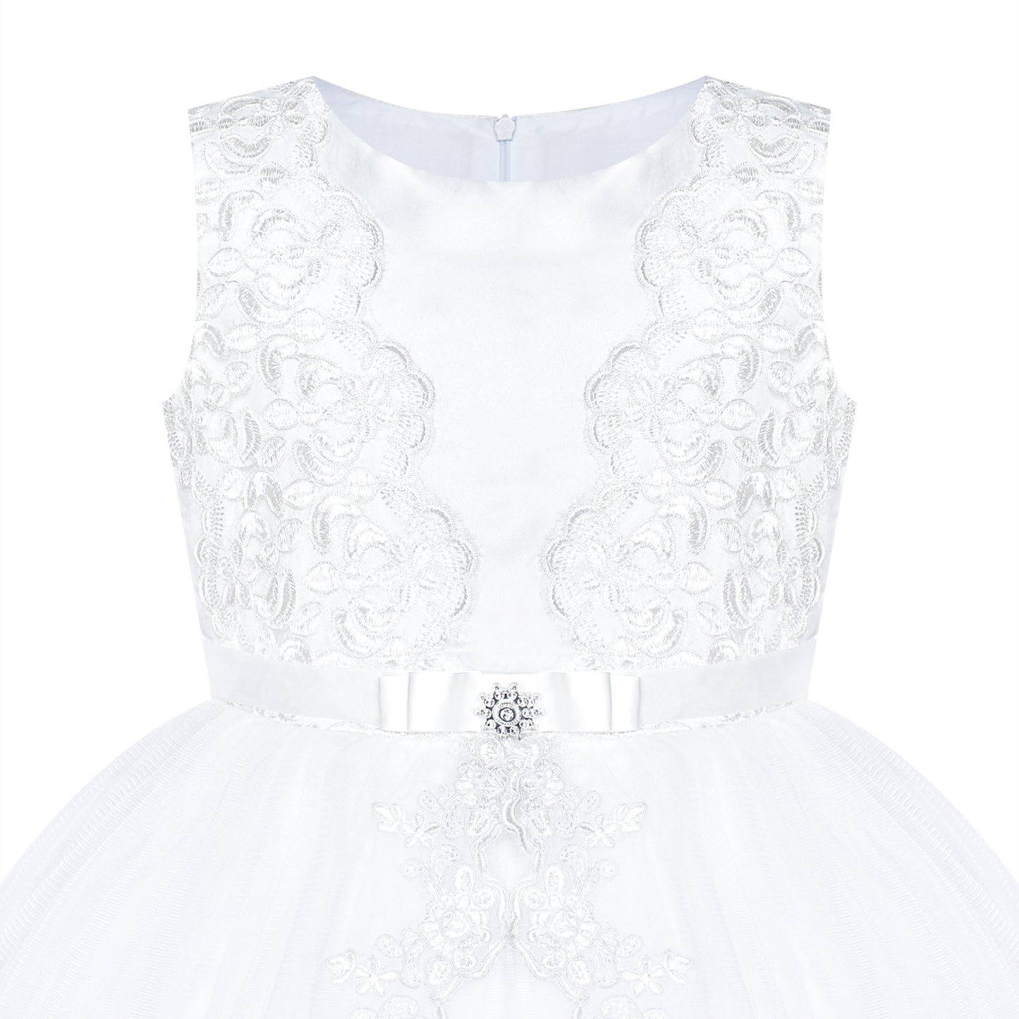 Flower Girl Dress Lace Hi-low Skirt Wedding Pageant Size 6-14 Years