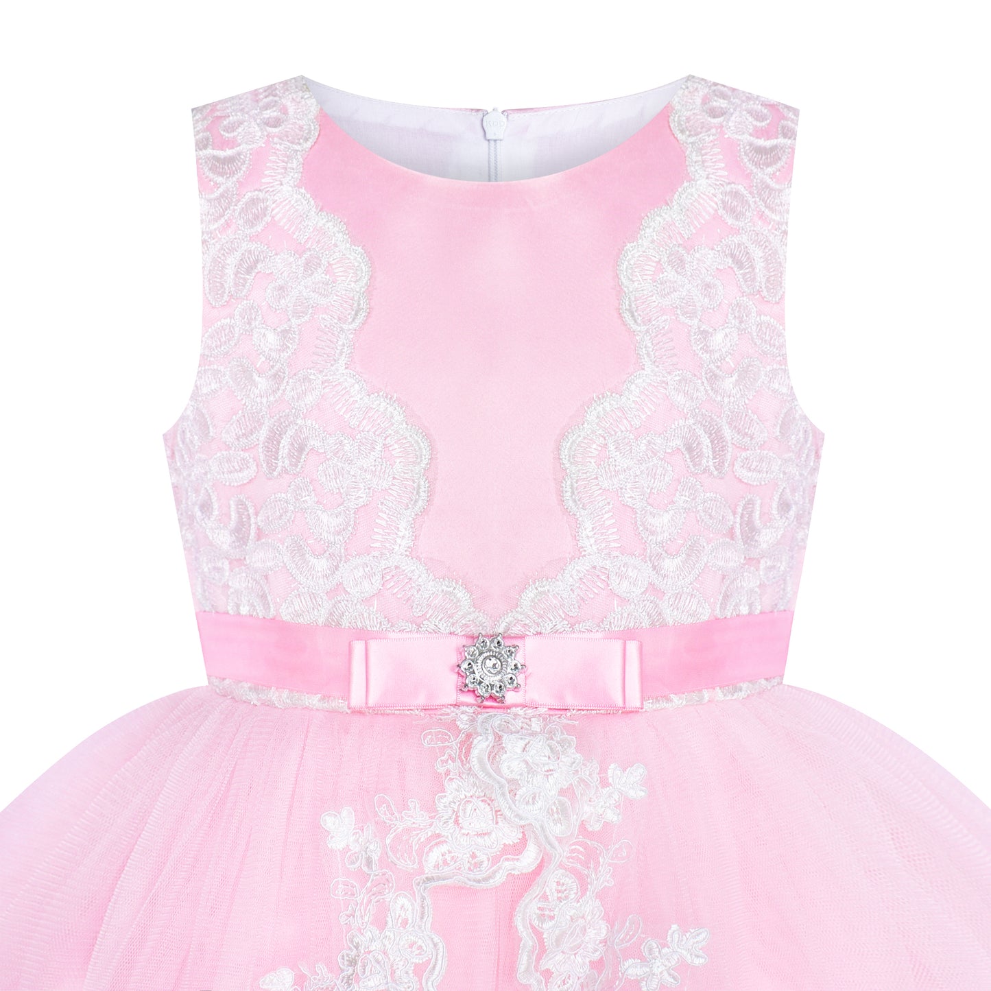 Flower Girl Dress Lace Hi-low Skirt Wedding Pageant Size 6-14 Years