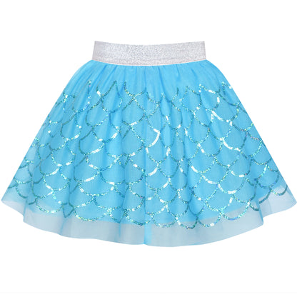 Sunny Fashion Girls Sequin Tutu Skirt with Bunny Headband Set