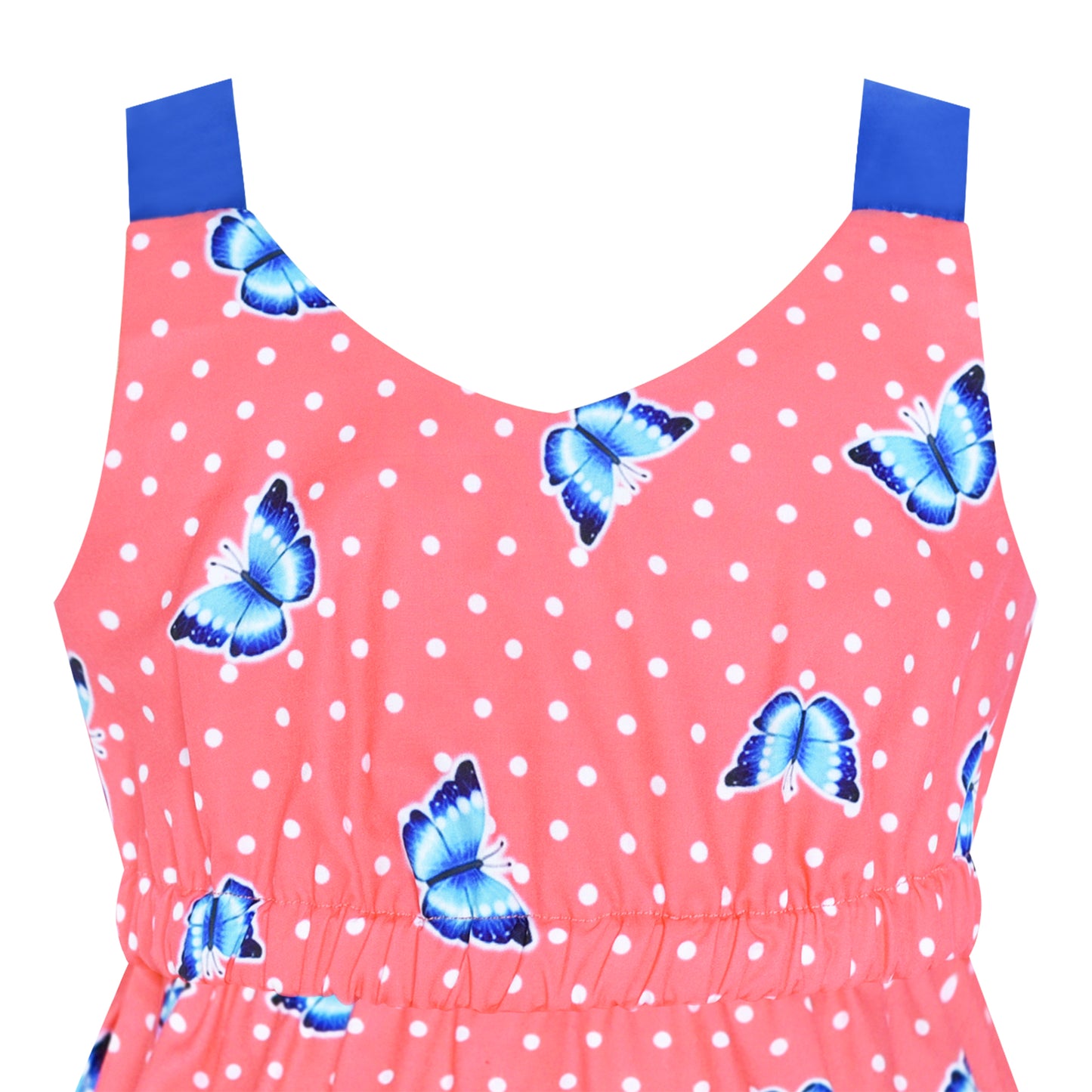 Girls Dress Tie Back Flower Casual Dress Party Size 4-14 Years