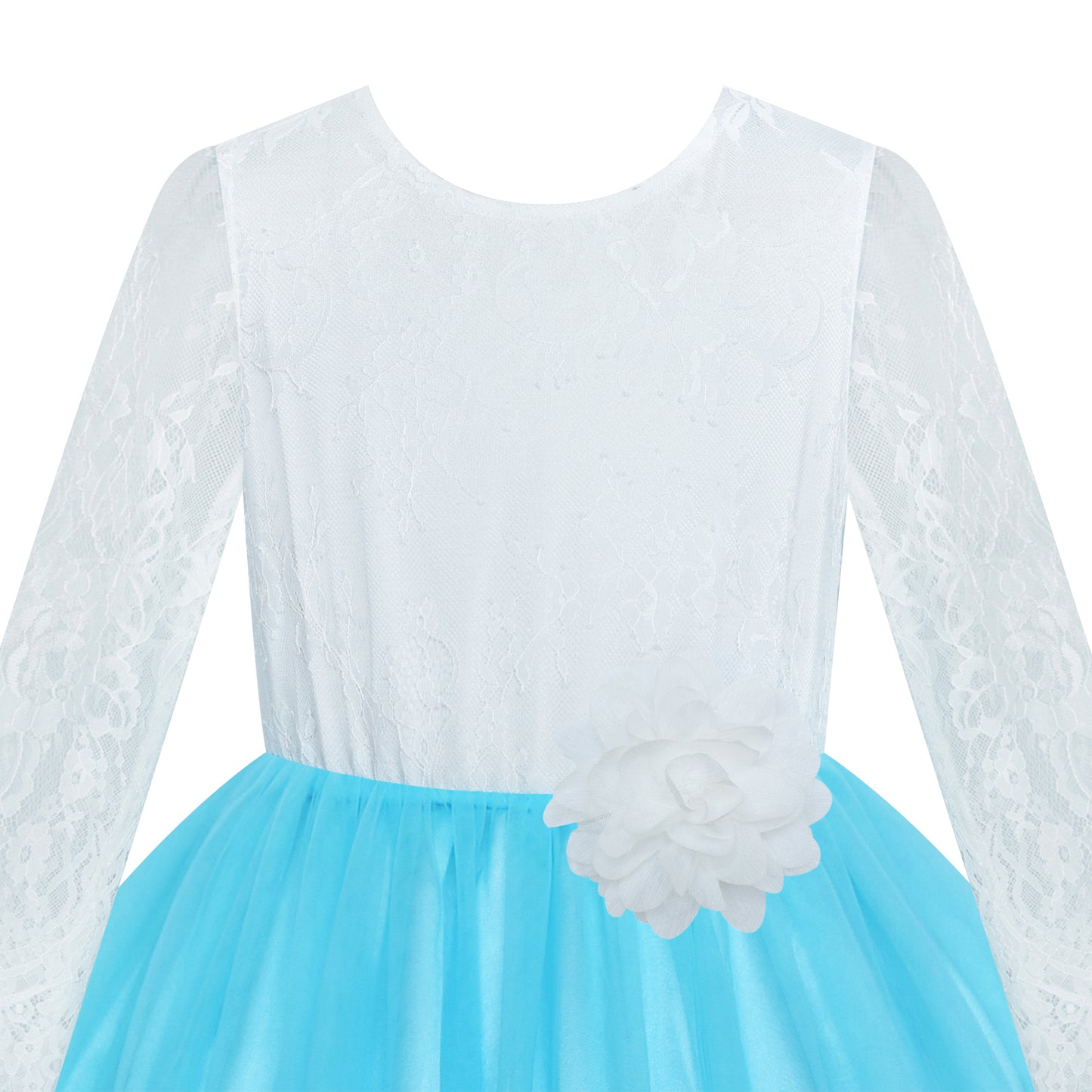 Flower Girl Dress Lace Hi-low Skirt Wedding Pageant Size 6-14 Years