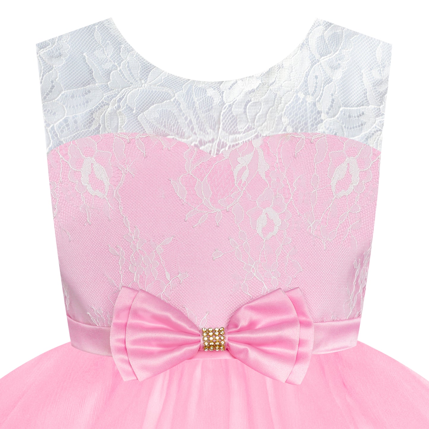 Girls Dress Lace Long Sleeve Maxi Wedding Party Size 6-14 Years