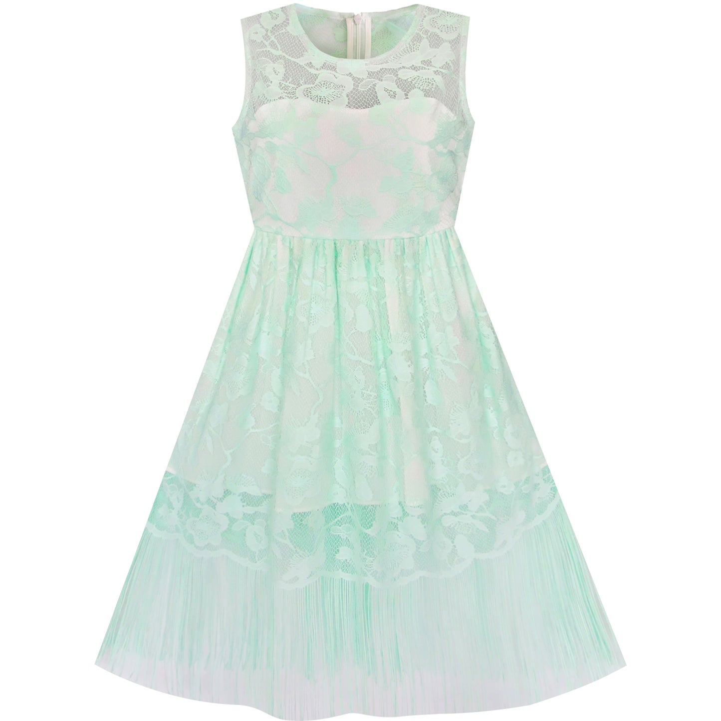 Girls Dress Blush Flapper Vintage 1920s Tassel Lace Size 6-16 Years