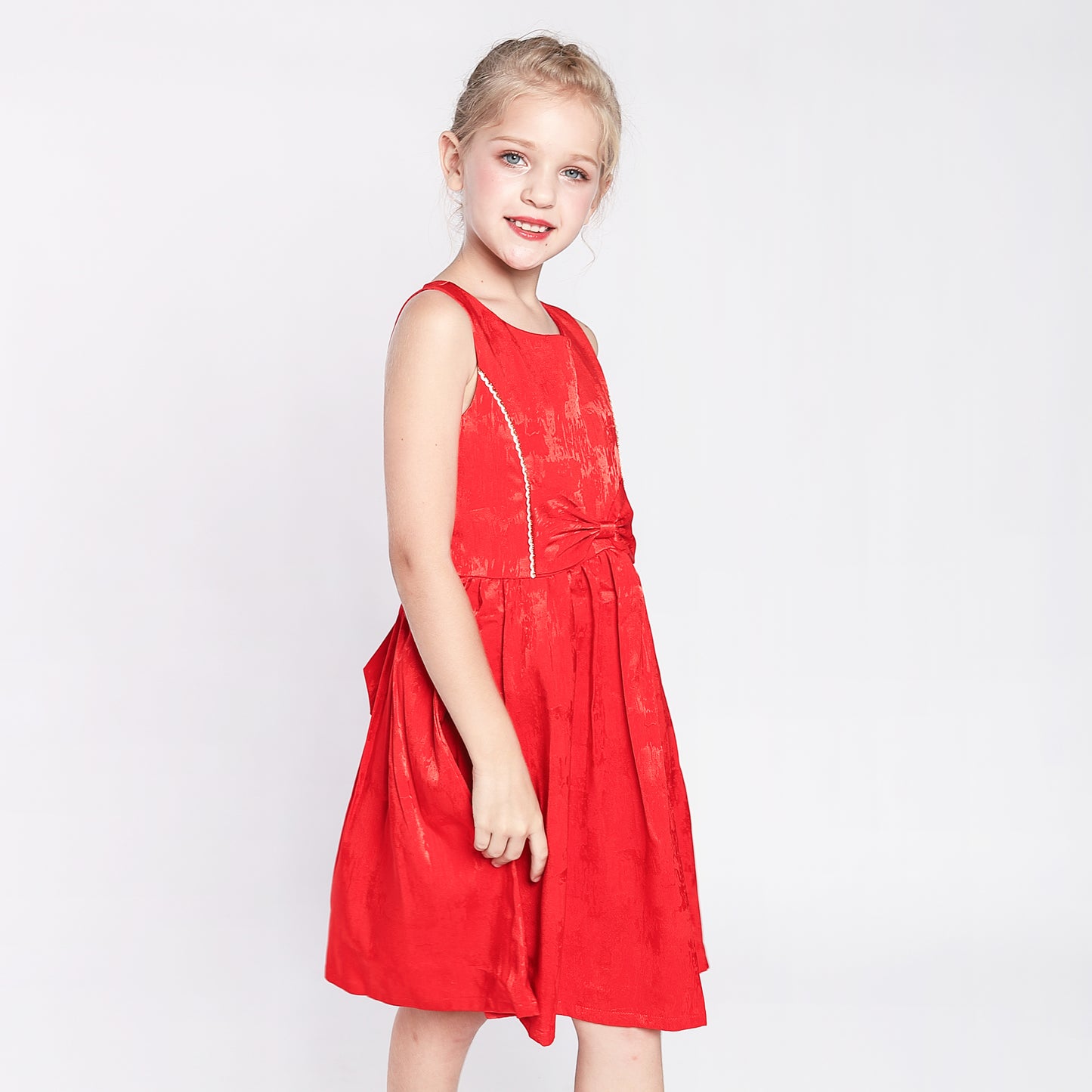 Girls Dress Reindeer Snowflakes Christmas Party Holiday Size 4-12 Years