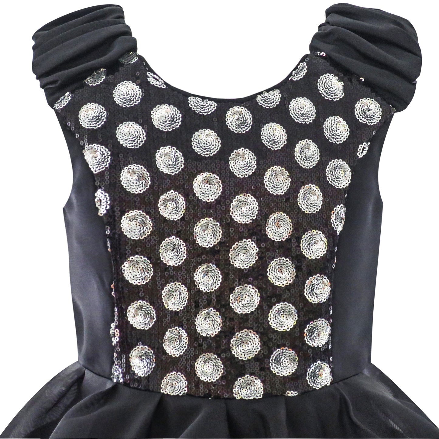 Girls Dress Ruffles Tulle Tiered Dress Sequin Party Birthday Princess Size 4-12 Years