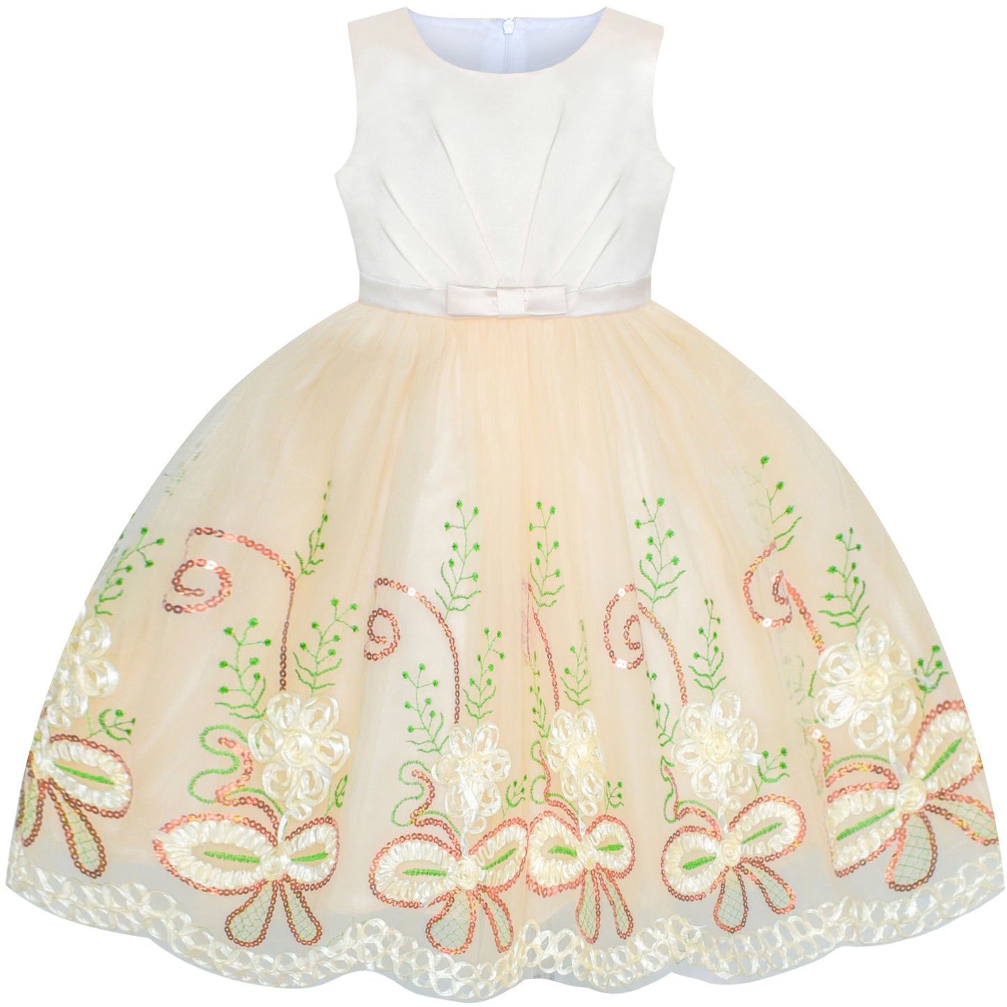 Flower Girls Dress Tiered Skirt Bridesmaid Wedding Size 4-12 Years