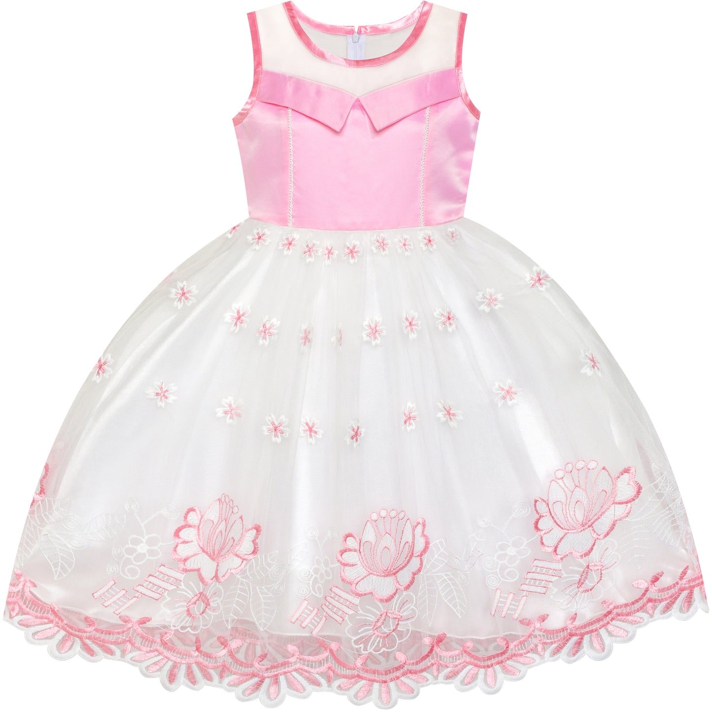 Flower Girls Dress Tiered Skirt Bridesmaid Wedding Size 4-12 Years