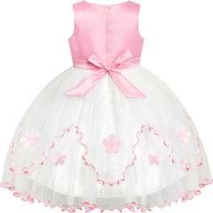 Flower Girls Dress Tiered Skirt Bridesmaid Wedding Size 4-12 Years