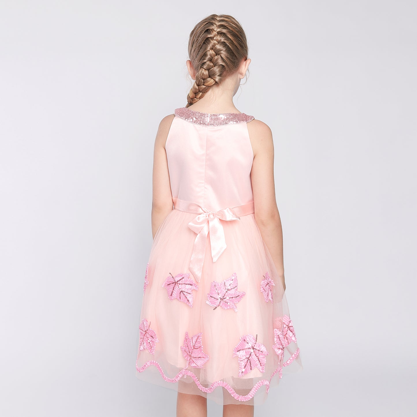 Girls Dress Butterfly Embroidered Halter Dress Party Size 5-12 Years