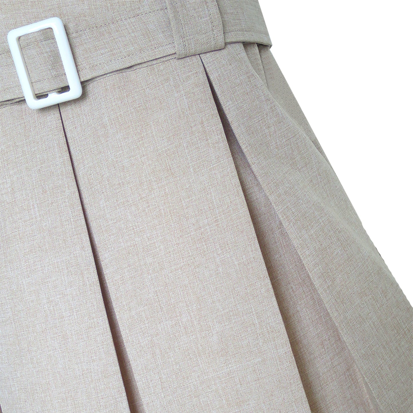 Girls Dress Khaki Button Back School Pleated Hem Size 6-14 Years