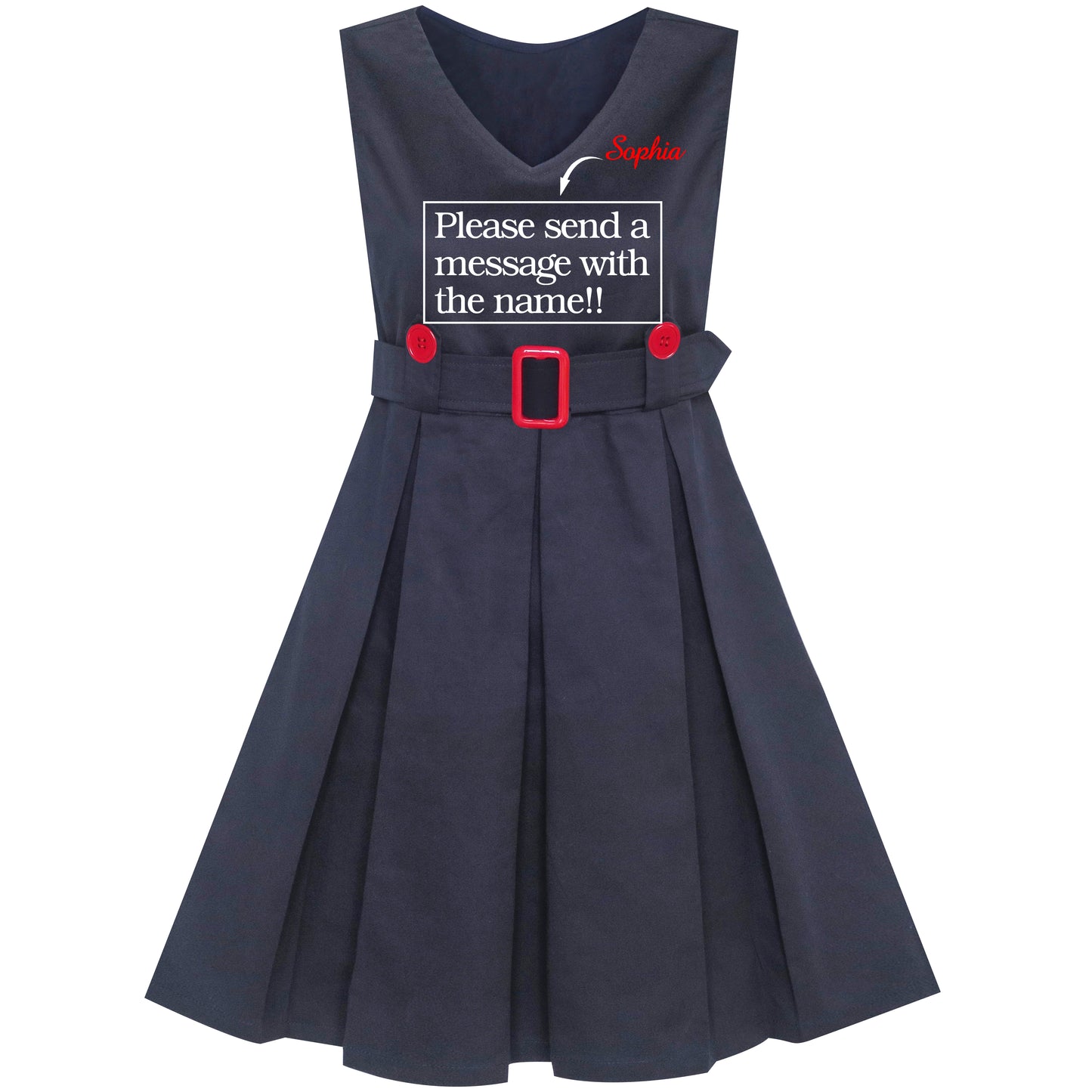 Girls Dress Khaki Button Back School Pleated Hem Size 6-14 Years