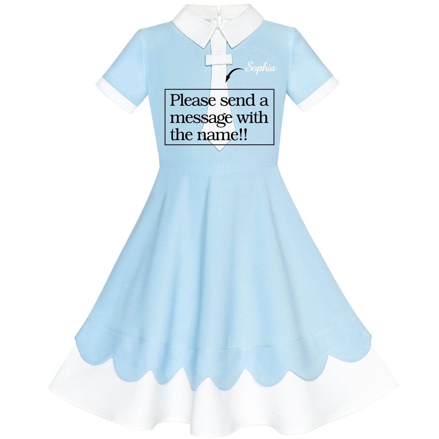 Girls Dress Back School Uniform Navy Collar Tie Short Sleeve Size 5-12 Years