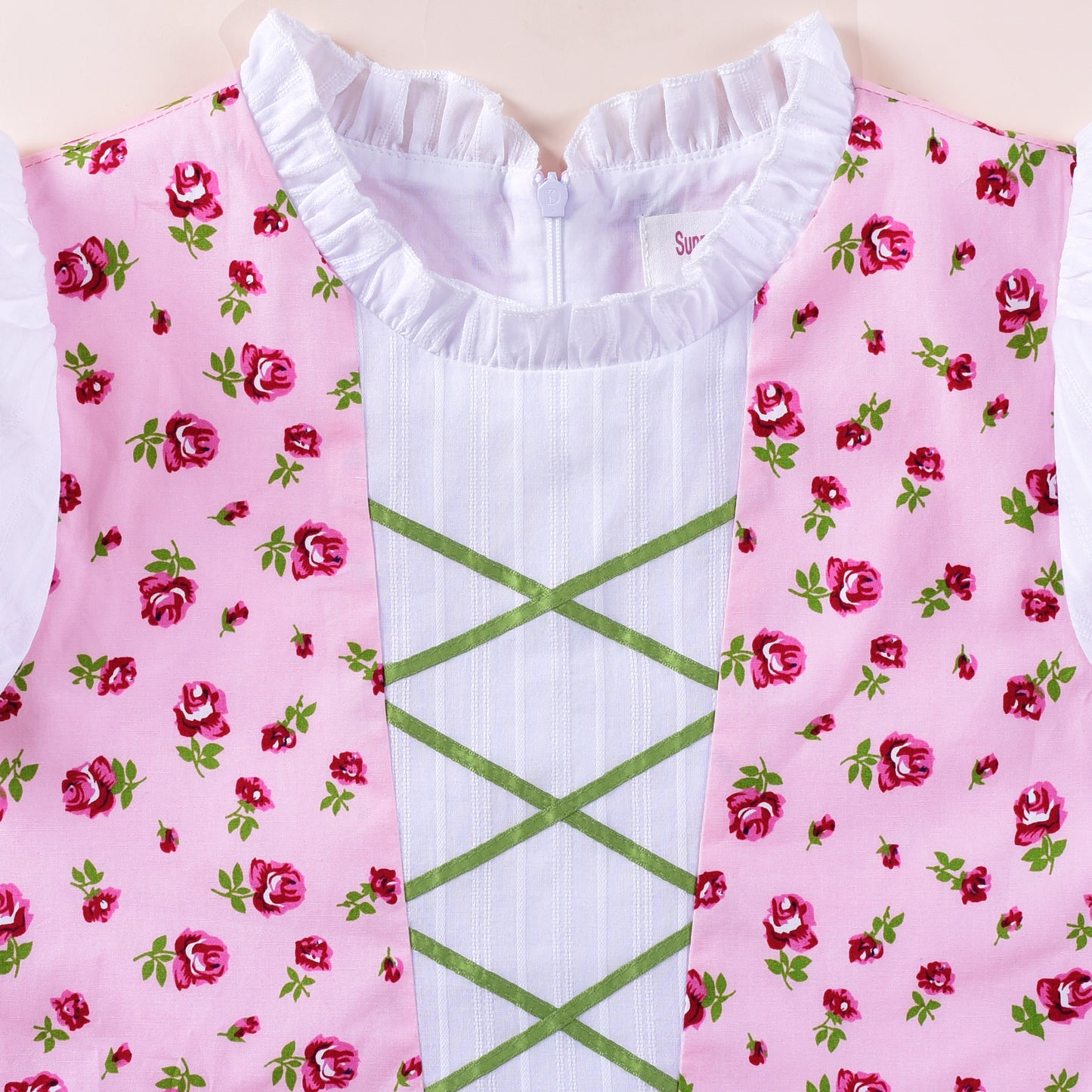 Sunny Fashion Bavarian Oktoberfest Vintage Floral Dirndl Girls Dress with Apron – Bavarian Oktoberfest Style