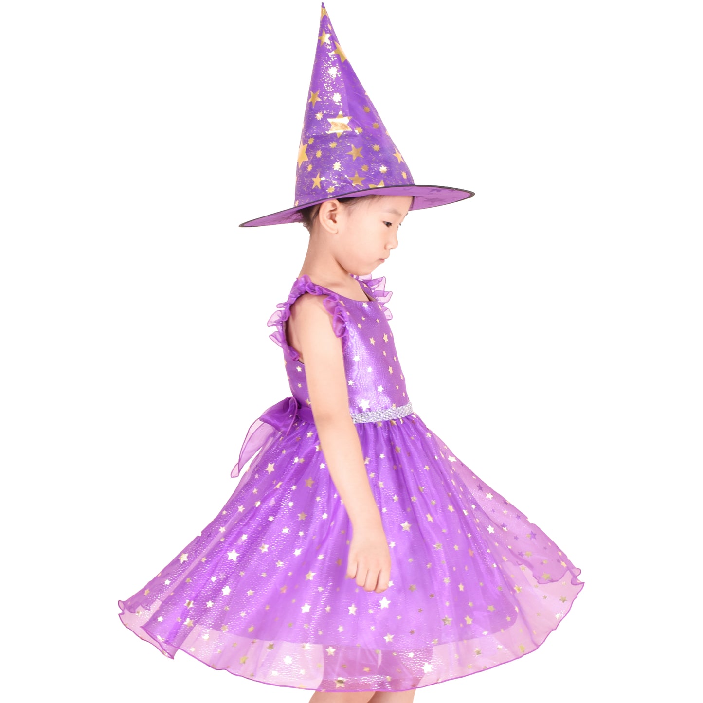 Girls Halloween Costume For Dalmatians Cloak Wig Headband Gloves Size 4-14 Years
