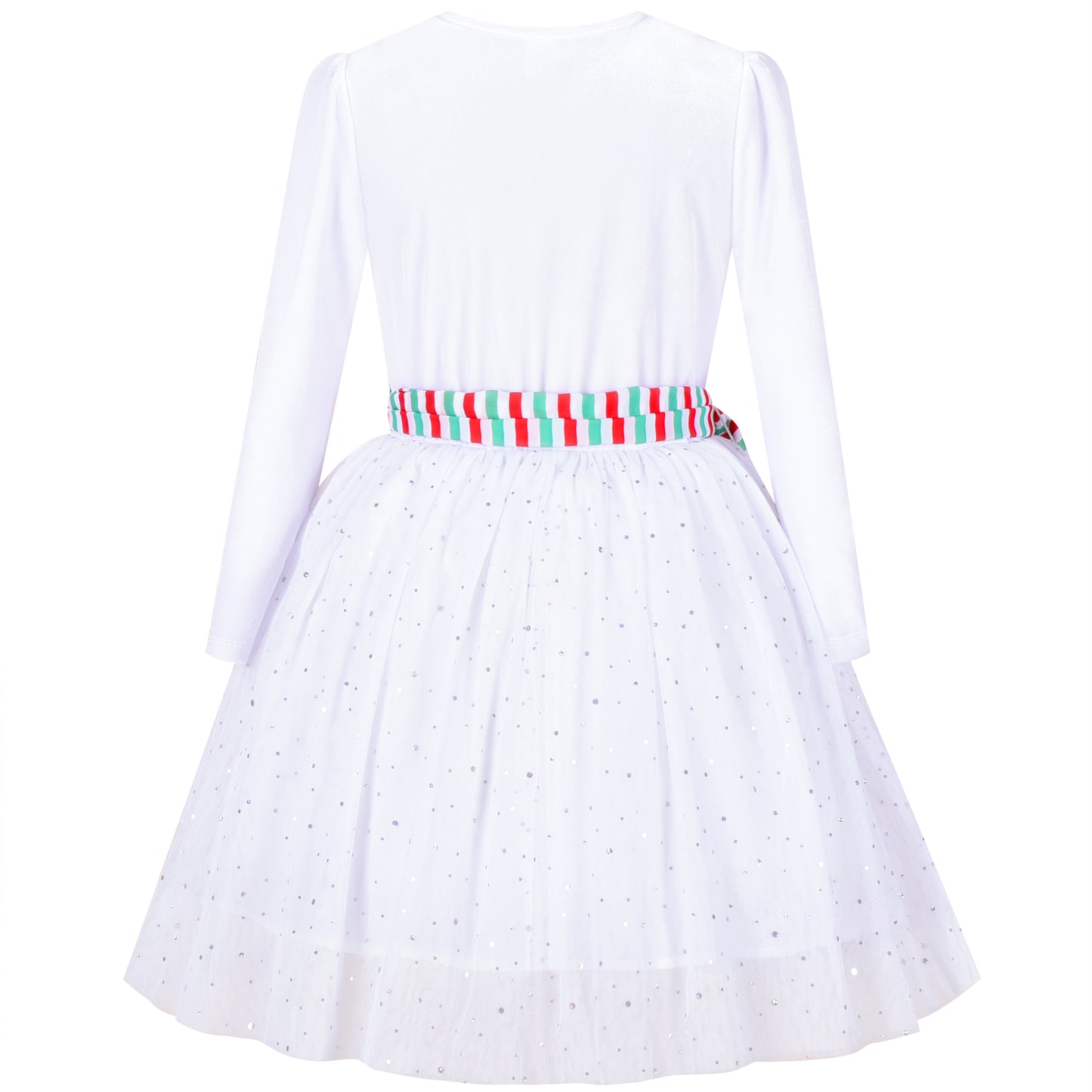 Girls Dress Long Sleeve Christmas Owl Sparkling Sequin Tulle Size 3-14 Years