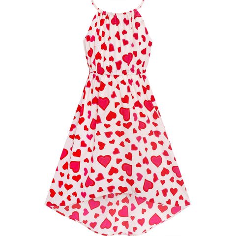 Girls Dress Leaf Sleeveless Summer Party Size 6-14 Years