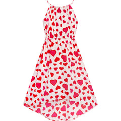 Girls Dress Leaf Sleeveless Summer Party Size 6-14 Years