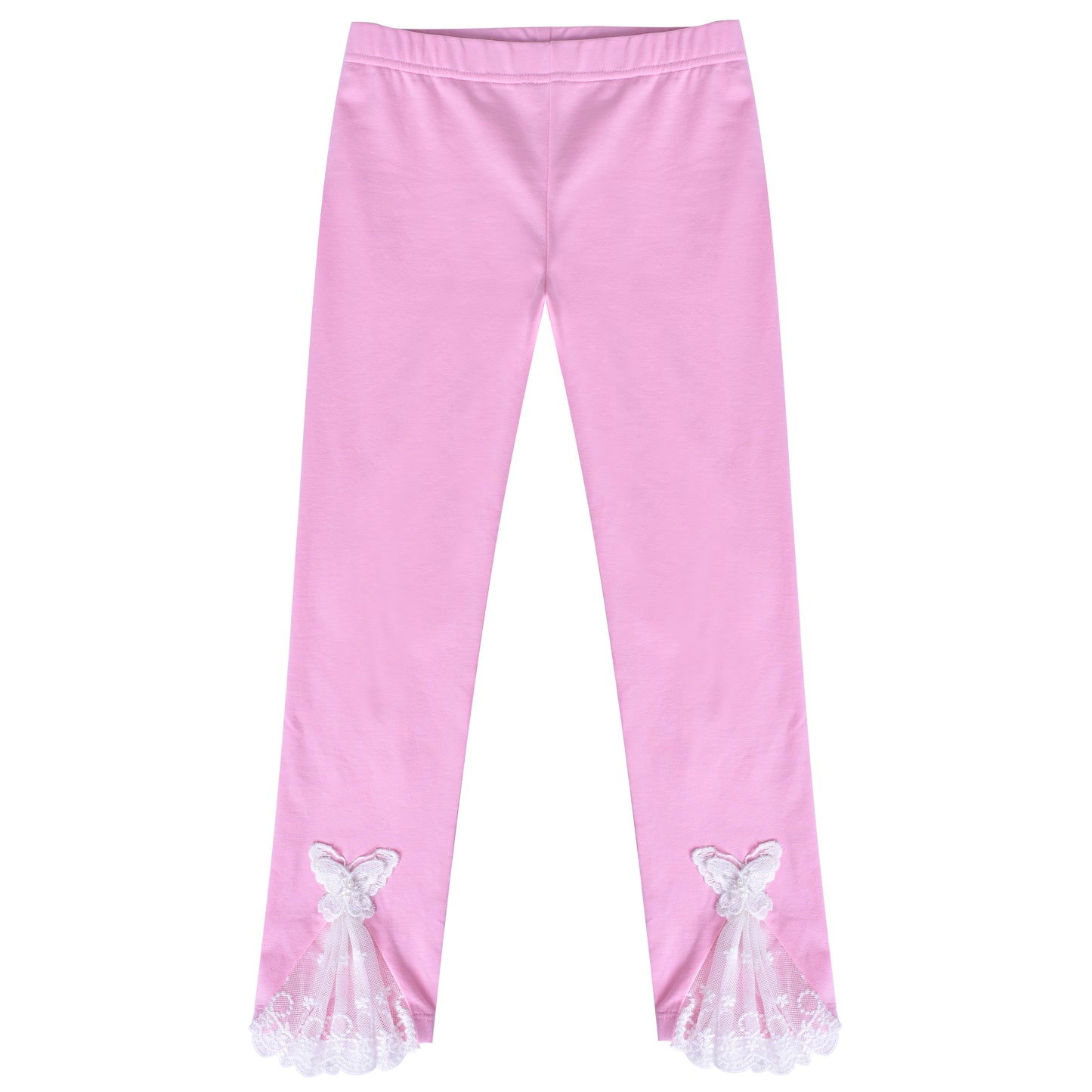 Girls Pants 3-Pack Cotton Leggings Lace Stretchy Kids Toddler Size 2-8 Years